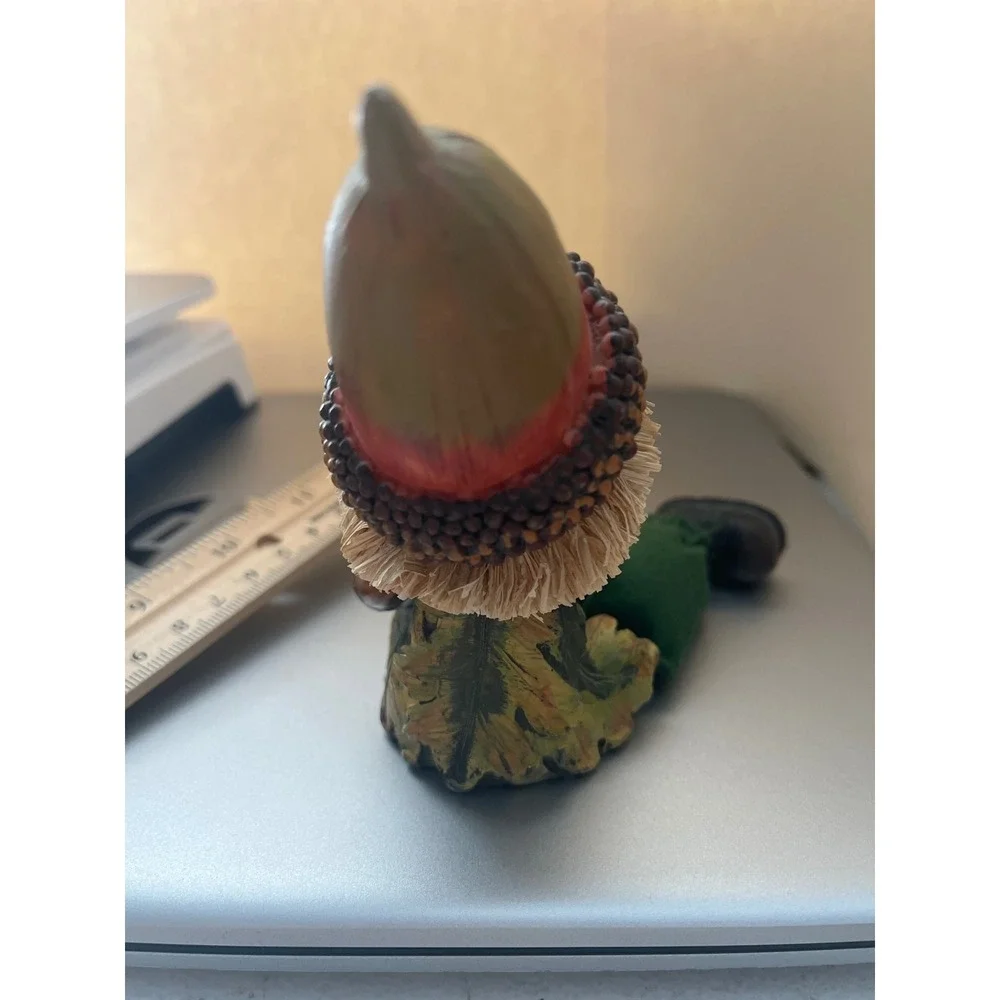 Fall Harvest Gnome Shelf Sitter Acorn Hat Straw Hair Autumn Decor 5.5 inch